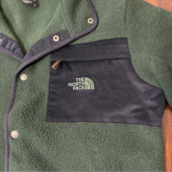NWT The North Face Sherpa Jacket Men’s XL Green And Navy Blue Corduroy Pocket - Picture 2 of 7
